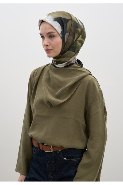 Fresh GARDENIA DESEN PAMUKLU VİSKON EŞARP SİYAH