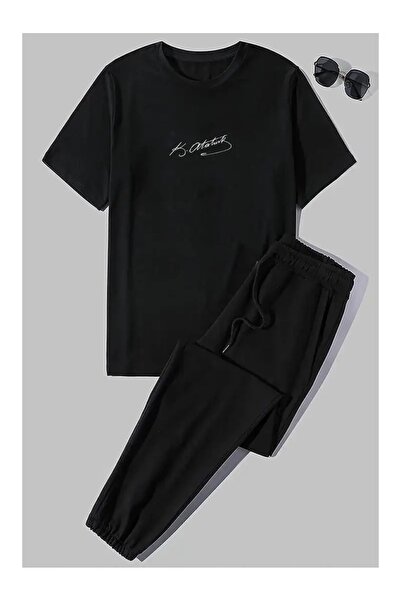 CLASİVA Unisex Printed Oversize Sports Custom Signed Design Tracksuit Set