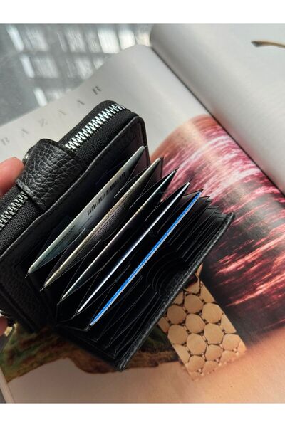 bag محفظة نسائية سوداء متعددة الأقسام