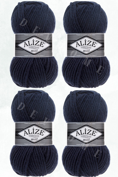 devhome Alize Superlana Maxi 100g Thick Wool Hand Knitting Yarn – Ideal for Winter Knitting 100m 4 Pieces