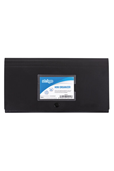 Strigo Envelope folder with DL staple, 6 colored compartments, black SF030