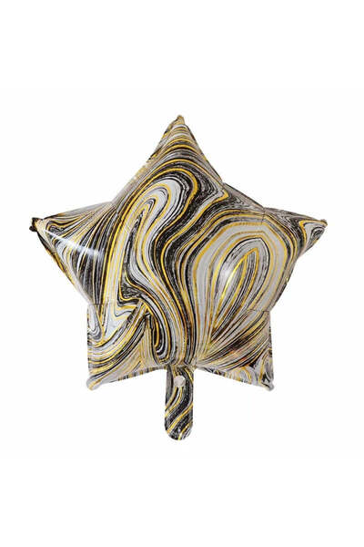 vivimall Set 2 Metallic Foil Balloons, Heart and Star Figures, 45 Cm, Individual Packaging, Straw Included, A