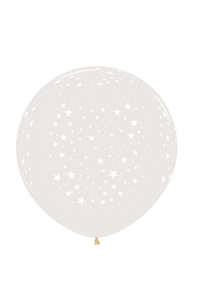 vivimall Set 10 Latex Balloons E, 30 Cm, White Stars, 2.8 G