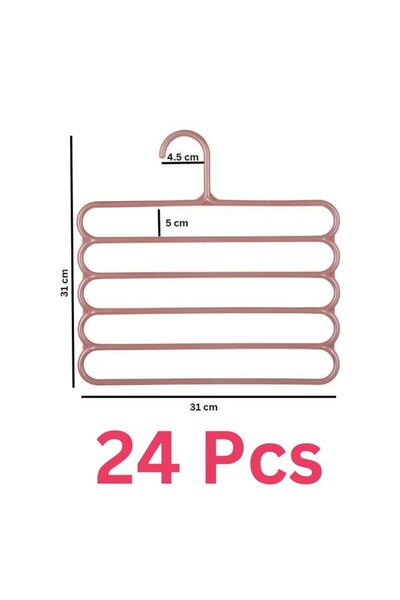 JollyMag Mercaton Set, 24 Multifunctional Plastic Hangers with 5 Positions fo...