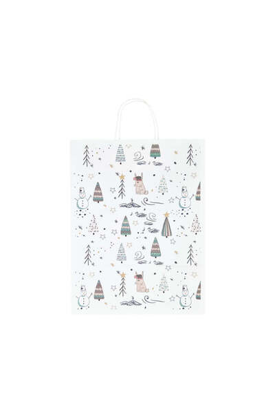 Papette Set of 10 Kraft Paper Bags with Pattern 15 Christmas 32 x 41(H) x 12cm