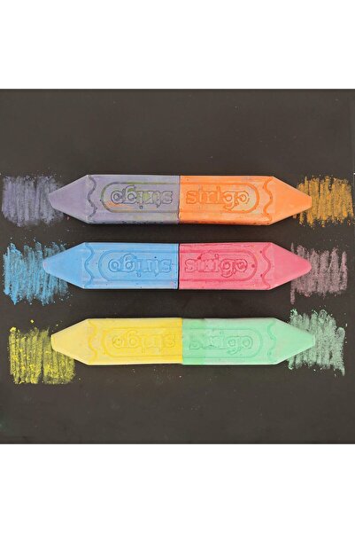 Strigo JUMBO double colored chalk, 6 colors, 3 pieces