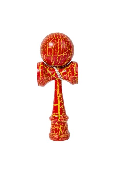 LEIBOO Kendama profesională din lemn, 18 cm, Gradient Crack - Roșu