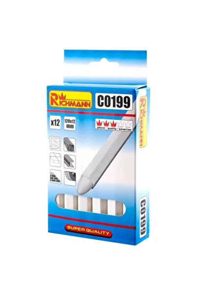 richmann Technical Chalk, White, Set of 12, 12 x 120 mm,
