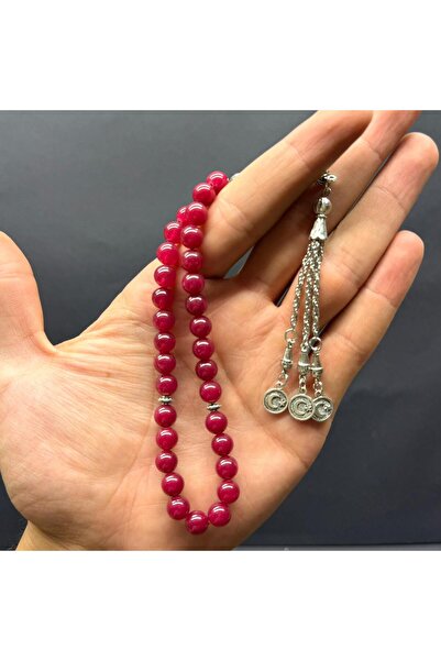 VURAL BİJUTERİ Özel Ahşap Kutulu 33’lü Yakut Taşı Tesbih – Küre Kesim