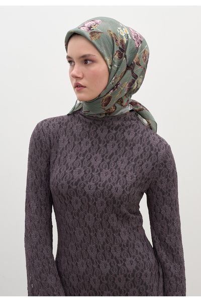 Freshscarfs Φουλάρι από βαμβάκι και βισκόζη με σχέδιο λουλουδιών και βροχής, ...