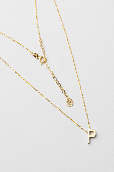 So CHIC... My Story P Harfi 18 Ayar Sarı Altın Kaplama 45 Cm Gümüş Kolye