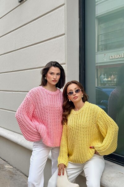 mylove Selanik Örme Triko Kazak Pembe