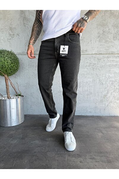 KağanKY White Stitched Lycra Smoked Regular Fit Jeans