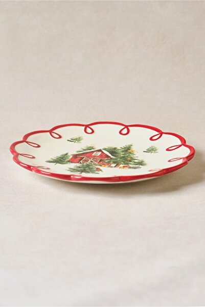 Karaca Karca New Year Yılbaşı Cottage Pasta Tabağı 20 cm