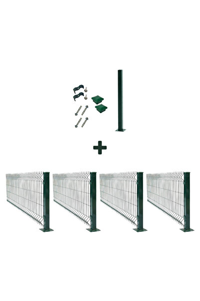 Telfence 4 'lü Panel Çit Takım Çift Telli + 1 Direk Avantaj Paketi (10 Metre)