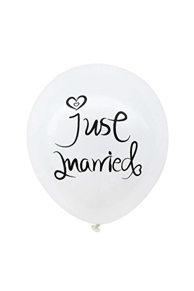 vivimall Set 10 Latex Balloons, Mr&Mrs Just Married, 2.8 G, 30 Cm
