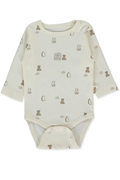 Bebetto قميص طويل الأكمام من قماش الإنترلوك العضوي (لحظة المرح العضوية) بلون إكرو