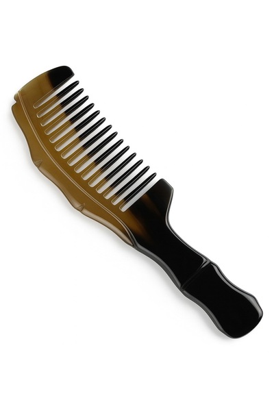 Sorendy Pieptene din os realizat manual din corn natural pentru păr creț și ondulat KT-161 - Corp gros de 20 cm