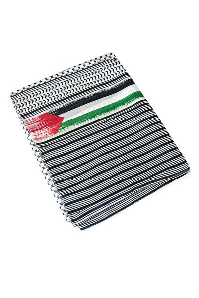 ihvan online Жіночий чоловічий кефія з палестинським прапором, бавовняний чорно-білий шарф