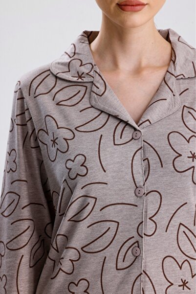 MARILYNMOOD Women's Front Buttoned Shirt Long Sleeve Pajama Set