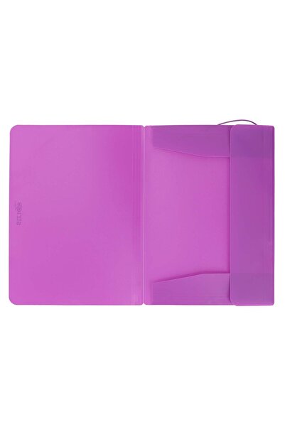 Strigo Mapa plastic A4, banda elastica, neon mov SF098