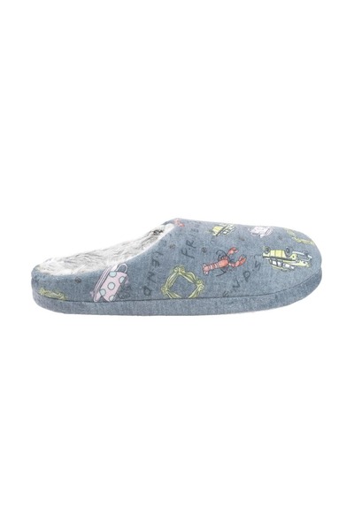 Cerda Premium Kids' Slippers, Friends Theme, Non-Slip Sole, Grey, Size EU 34/35, Age 8-9
