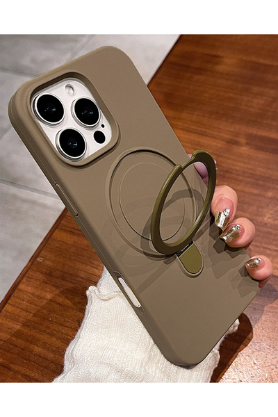 Nezih Case Apple iPhone 16 Pro Uyumlu Magsafe Sarj Özellikli Standlı İnce Kapak