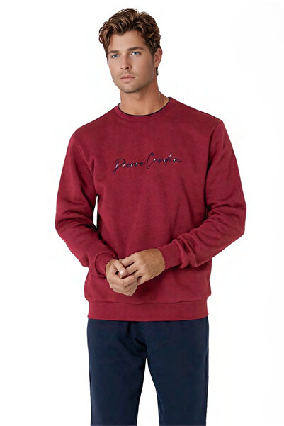 Pierre Cardin Erkek %100 Pamuk Uzun Kollu Şık Logolu Pijama Takımı – Rahat ve Tarz Eşofman Görünümlü Ev Giyim