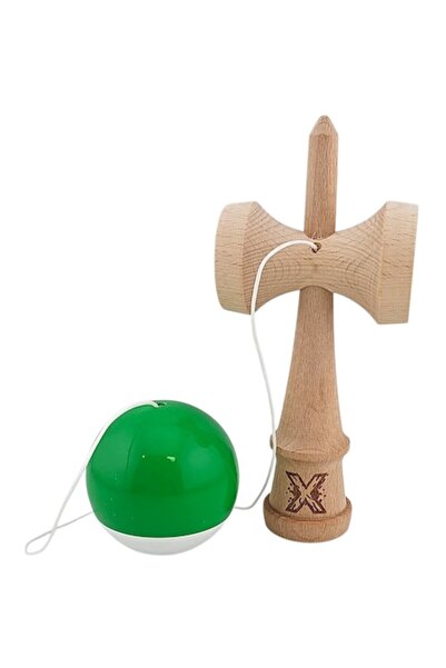 LEIBOO Kendama Original X, Lemn, Bila Super Adezivă, 18 cm, Mâner Adeziv, Ver...