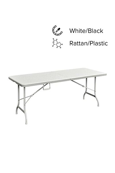 AGD Lani folding side table white/black 180x72x76cm