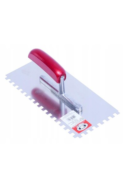 JollyMag Gletiera inox, Olejnik, zimti, 10x10 mm, maner lemn, 12x28 cm, Rosu