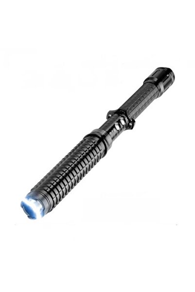 dalimag Lanternă profesională cu lumină puternică X10, telescopică, reîncărcabilă, LED, neagră, 42 cm