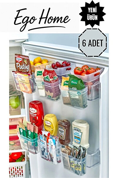UFİX 6 قطع منظم قابل للتعليق داخل باب الثلاجة، منظم صغير معلق لباب الثلاجة