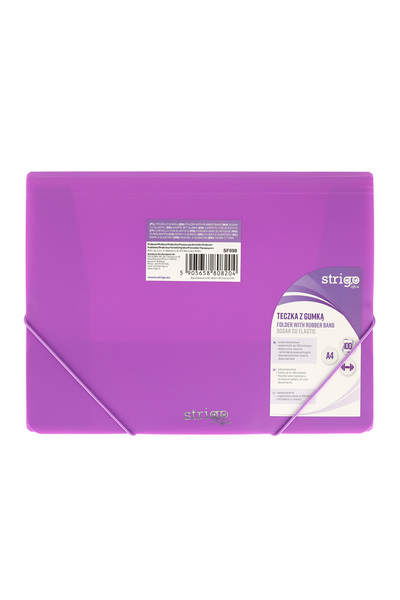 Strigo Mapa plastic A4, banda elastica, neon mov SF098