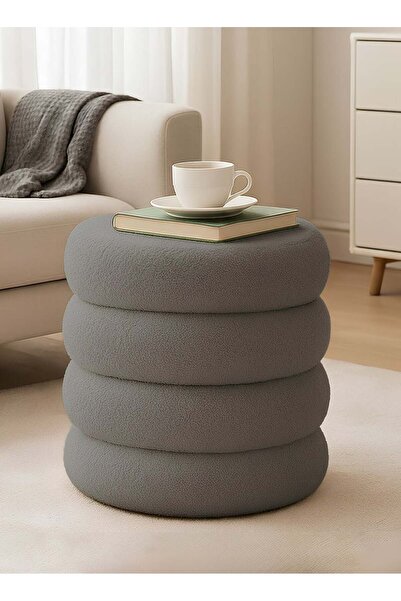 Taimi Boucle Fabric Vanity Chair - Dressing Chair for Bedroom, Dressing Room, Makeup Chair 40x33cm - Gray