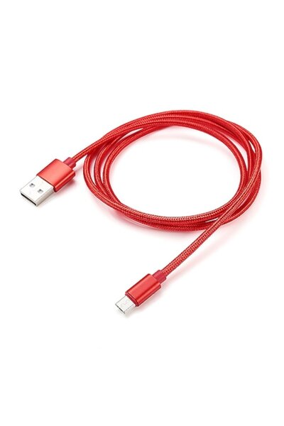 Bibilel Cablu de date/încărcare Micro USB, 1 m, textil, roșu - BBL1242