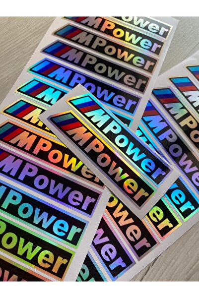 MOTTOMOR Hologram M Power BMW Etiket Sticker Yapıştırma Araba Tır Kamyon Dolmuş 4 Adet