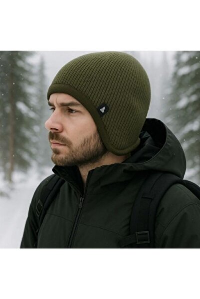 Zee Unisex İçi Polar Kulak Ense Koruyuculu Rüzgar Geçirmez Termal Örme Bere