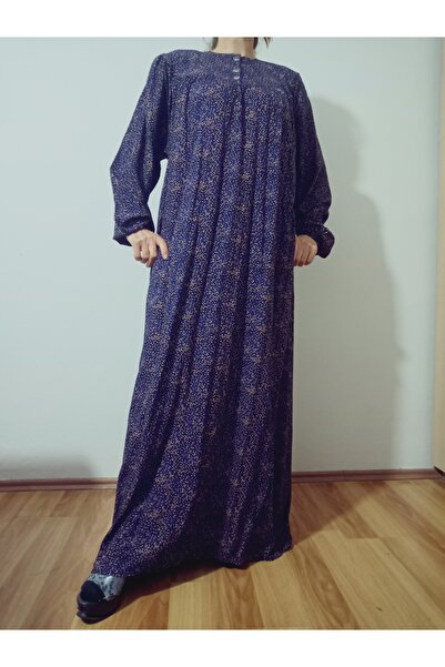 hoaryage Robadan Uzun Kollu %100 Viskon Basma Çiçekli Anne ELBİSE, Namaz Elbi...