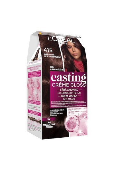 L'Oreal Paris Casting Creme Gloss 415 Maro Strălucitor, 180 ml (vopsea de păr semipermanentă, fără amoniac)