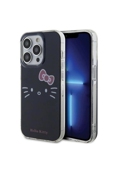 Hello Kitty phone case, Compatible with iPhone 15 Pro, TPU, Black