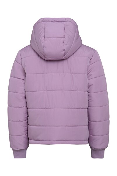 FILA Jachetă liliac din poliester pentru copii cu glugă, buzunare cu fermoar, 146/152 cm - Vârste 11-12 ani