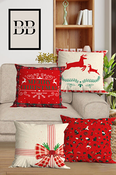 Belle Benoit 6 τεμάχια Πρωτοχρονιάτικο μοτίβο, ορθογώνιο, ψηφιακή εκτύπωση διπλής όψης, μαξιλαροθήκη, κάλυμμα μαξιλαριού, με φερμουάρ