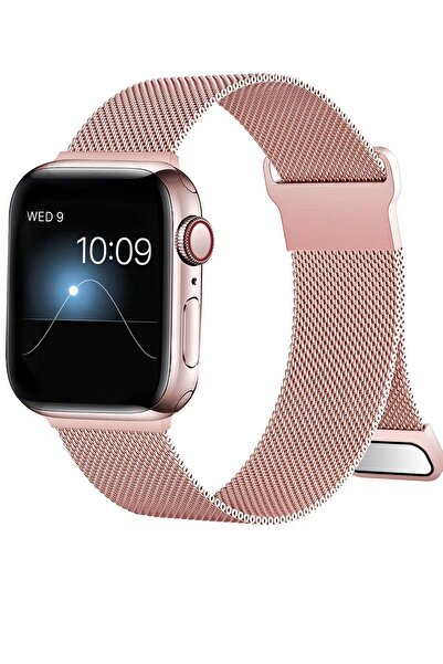 Generic Apple Watchband 44mm 45mm 49mm Milanese Apple Watch Strap for Apple Watch - Rose Gold
