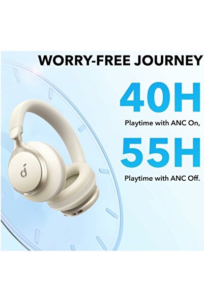 Anker Soundcore Space One Wireless Over-Ear Headphones, Adaptive ANC, LDAC Hi-Res, Bluetooth 5.3 - W