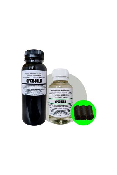 alphachem Compatible Canon PG-540L Set, 1x250ml Black Ink Bottle, 1x100ml Solution and 3xCaps