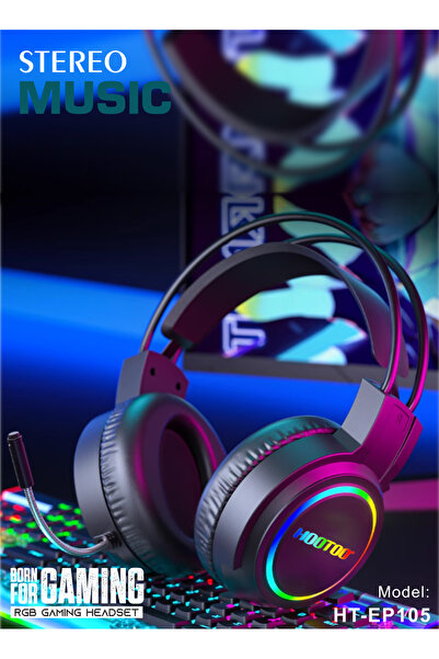 HooToo سماعه قيمنق باضائة RGP. سماعات قيمنق تدعم الصوت المحيطي. سماعة راس سلكية بميكرفون مدمج عالي الحساسية