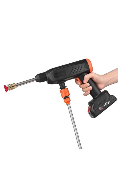 Generic غسالة سيارات محمولة قوية عالية الضغط بدون بطارية واحدة مزودة بمسدس رغ...