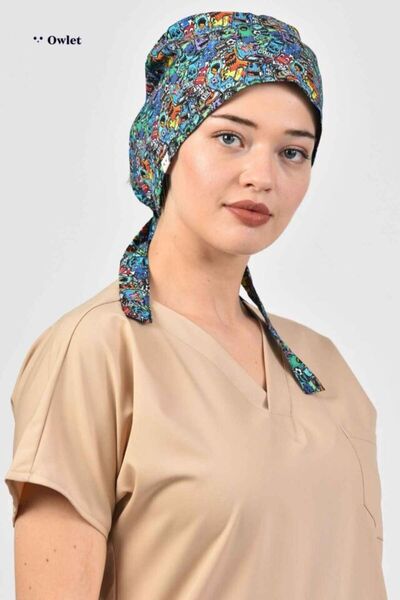 Owlet Medikal Germs Patterned Surgical Hijab Bonnet