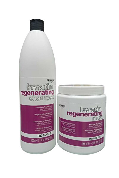 DİXSON شامبو 1000 مل وماسك 1000 مل للشعر المعالج كيميائيا والتالف بالكيراتين ...